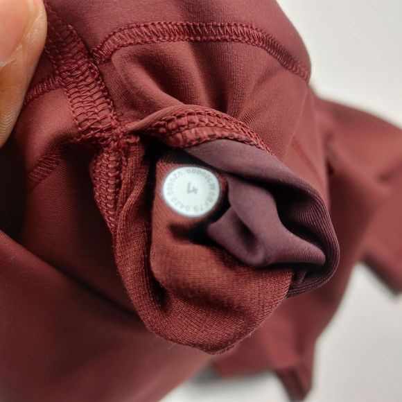 Lululemon Womens Wunder High Rise Cropped Leggings Dark Red Stretchy Size 4 - Picture 10 of 12